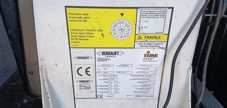 RENAULT MASTER AVEC NACELLE VERSALIFT ETL32-125 12A14M – DIESEL – ANNEE 2020 BLANC FQ-929-VW