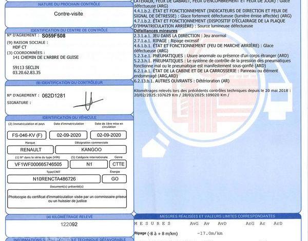 RENAULT KANGOO MAXI 1.5 BLUEDCI 115ch EXTRA BLANC FS-046-KV