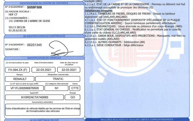 RENAULT TRAFIC GCF L2H1 1300 DCI 120 BLANC FX-094-ZX