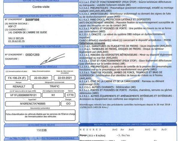 RENAULT TRAFIC GCF L2H1 1300 DCI 120 BLANC FX-106-ZX