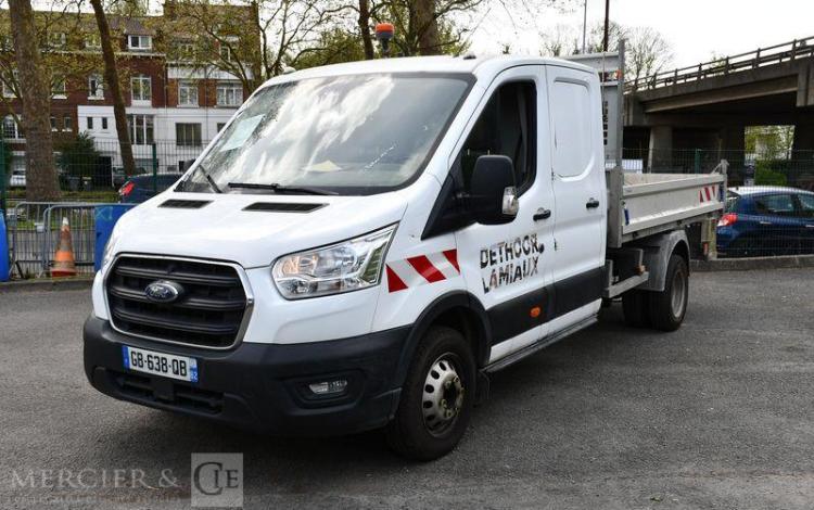 FORD TRANSIT P350 2.0 ECO BLUE BENNE ATTELAGE BLANC GB-638-QB