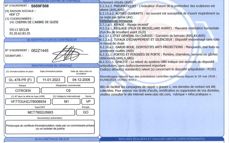 CITROEN C6 2,7 HDI V6 EXCLUSIVE NOIR GL-478-PR