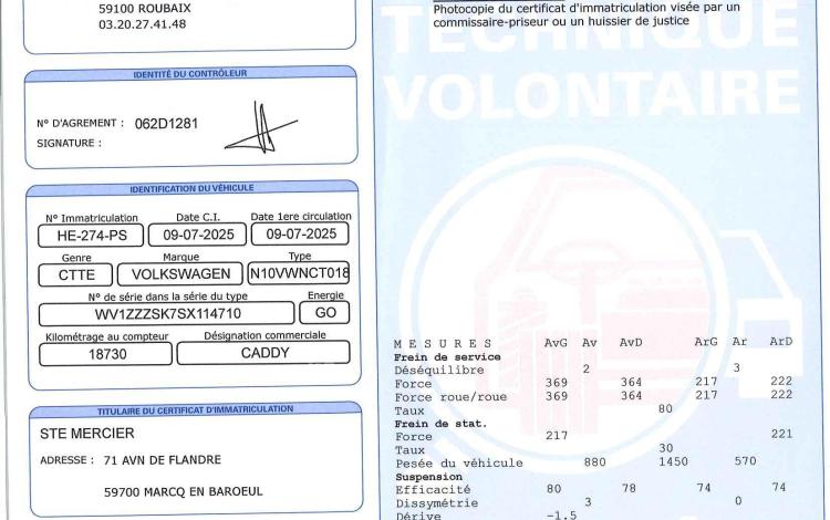 VOLKSWAGEN CADDY CARGO 2.0 TDI 100ch BUSINESS BLANC HE-274-PS