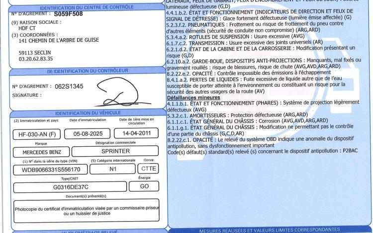 MERCEDES SPRINTER FOURGON 2.2 316 CDI 165 3T5 43S 7G-TRONIC ORA HF-030-AN