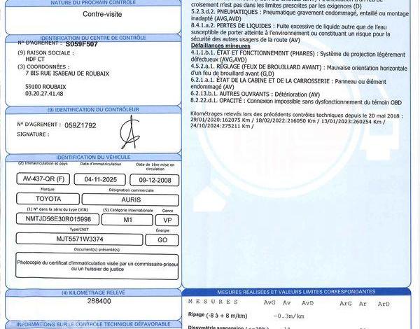 TOYOTA AURIS 2,0 D4D 125 LUNA GRIS AV-437-QR