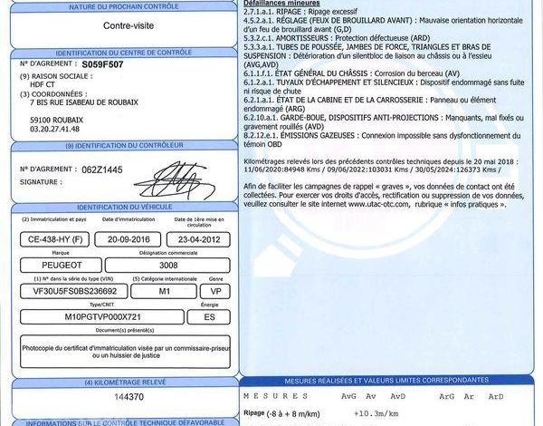 PEUGEOT 3008 1.6 VTI 120CH ACTIVE NOIR CE-438-HY