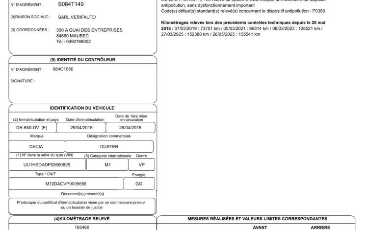 DACIA DUSTER 1.5 DCI 110CH PRESTIGE 4X2 GRIS DR-650-DV