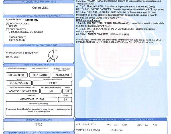 VOLKSWAGEN COCCINELLE 1,2 TSI 105 ORIGIN BLANC EB-830-NP