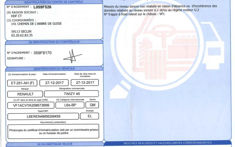 RENAULT TWIZY 45 LIFE – ACHAT INTEGRAL BLEU ET-251-AH