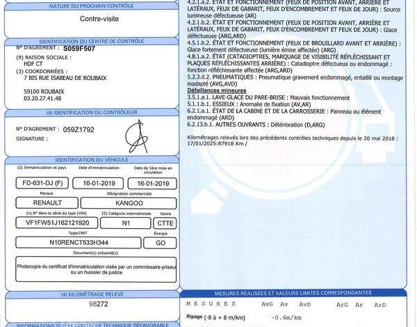 RENAULT KANGOO FOURGON 1.5 DCI 90 ENERGY EXTRA RLINK BLANC FD-631-DJ