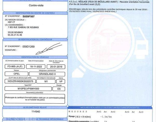 OPEL GRANDLAND X 1.2 T 130ch EDITION GRIS FD-965-JA