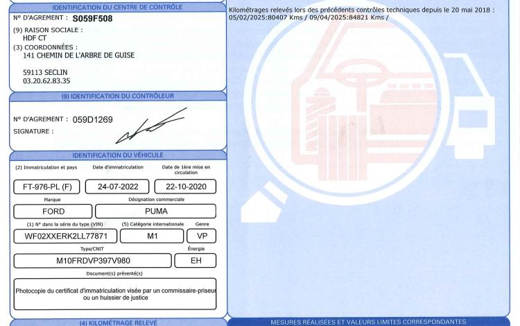 FORD PUMA 1.0 ECOBOOST HYBRID 125CH MHEV TITANIUM BLEU FT-976-PL