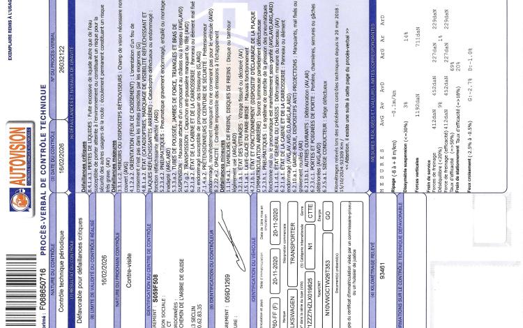 VOLKSWAGEN TRANSPORTER T6 2.0 TDI 110ch 2T8 L1H1 BLANC FV-760-FF