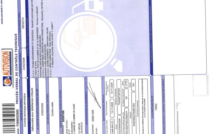 VOLKSWAGEN TRANSPORTER T6 2.0 TDI 110ch 2T8 L1H1 BLANC FV-858-BW