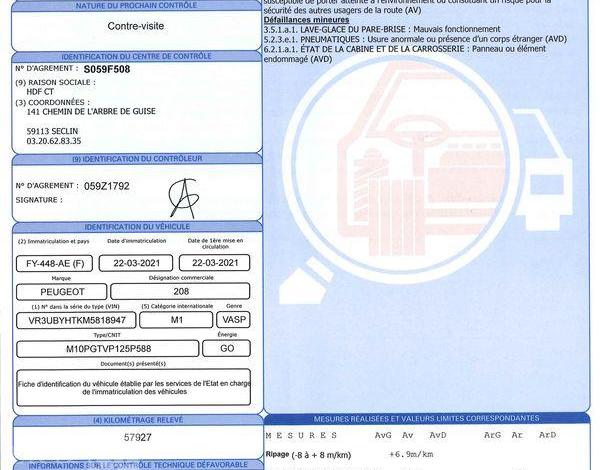 PEUGEOT 208 SOCIETE 1.5 BLUEHDI 100ch PREMIUM BLANC FY-448-AE
