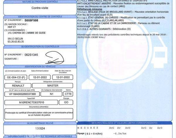 RENAULT MASTER GCF F3500 L2H2 ENERGY DCI 150 BLANC GE-054-CD