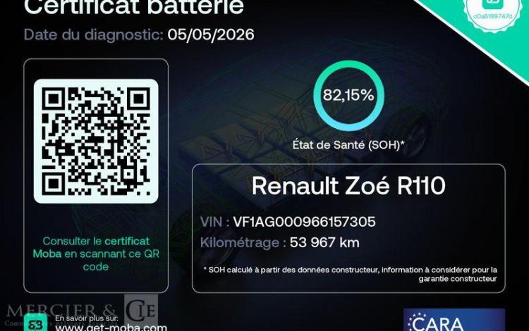 RENAULT ZOE 110ch 40KWH ACHAT-INTEGRAL LIFE BLANC FV-436-YC