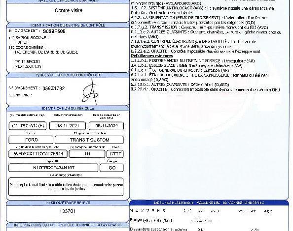 FORD TRANSIT CUSTOM FG BLANC GC-757-WG