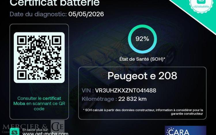 PEUGEOT e-208 135ch 50KWH STYLE JAUNE GG-532-BC