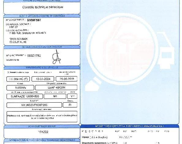 NISSAN LEAF SYNCHRONE ALTER TEKNA GRIS FH-059-HC